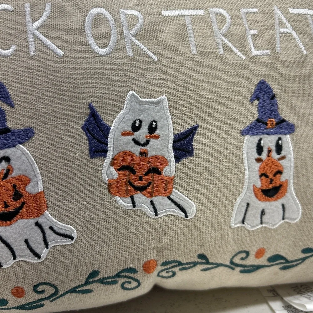 Celebrate Together Halloween Trick Or Treat Ghosts Embroidered Pillow